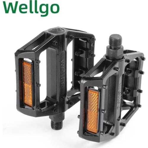 WELLGO high quality bicycle pedal VB087 aluminum alloy chromium molybdenum steel mandrel double DU bearing pedal riding pedal
