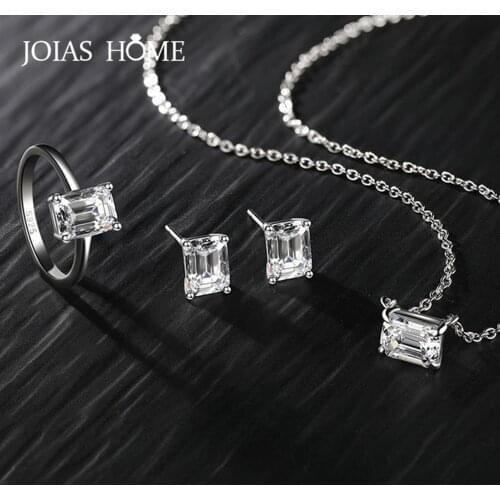 JoiasHome 925 Silver Woman Jewelry Rings with Geometric Gemstone Trendy Wedding Party Fine Woman Fashion Gifts Wholesale