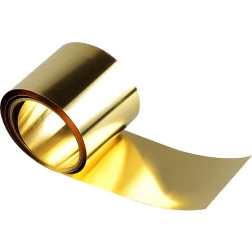 1PC Thickness 100-200mm Width 0.5-1Meter/ROLL Thin Brass Strip Brass Sheet gold film Brass Foil Brass plate