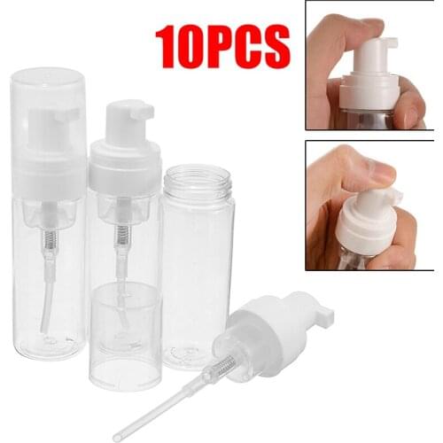 10PCS 50ml Empty Spray Bottles For Plastic Refillable Dispenser Pump Cosmetic Containers Clear Mini Carry Spray Bottle