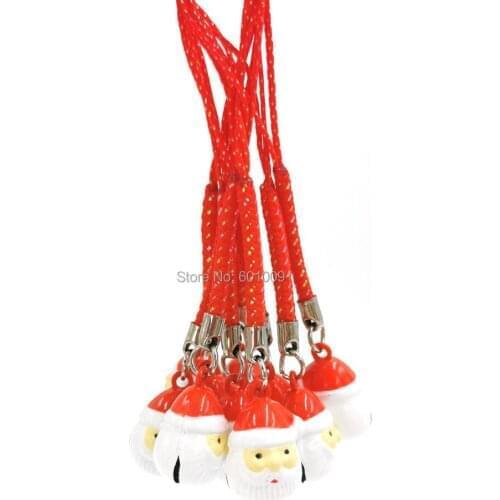 100PCS Christmas Santa Claus Rubber Bear Cat Fish Jack Totoro Sesame Street Elmo Cell Phone Strap Tree JINGLE BELLS Charm