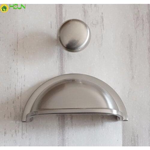 2 pcs Retro Bowl Drawer Pull Knob Dresser pulls Nickel plating Handles Shell Cup Handles Cabinet Knobs Kitchen Hardware 76mm