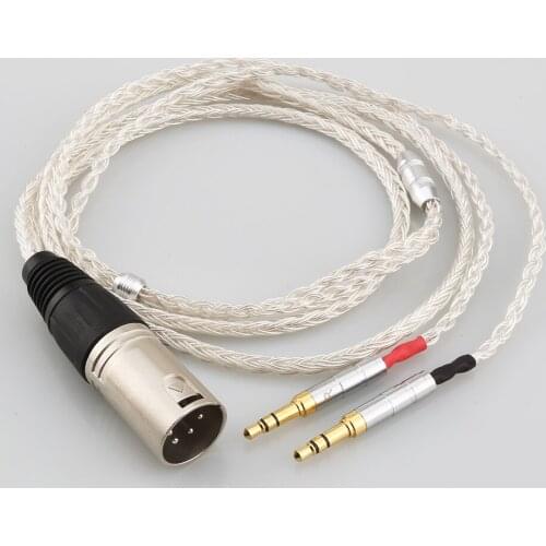 4-pin XLR Balanced Male 16 Core OCC Silver Plated Headphone Upgraded Cable for Denon AH-D600, AH-D7200, AH-D7100, Focal Elear