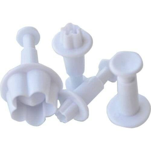 4pcs/set Fondant Cake Cutter Mold Decorating Plunger Sugarcraft Cutter Baking Tools DIY Gift