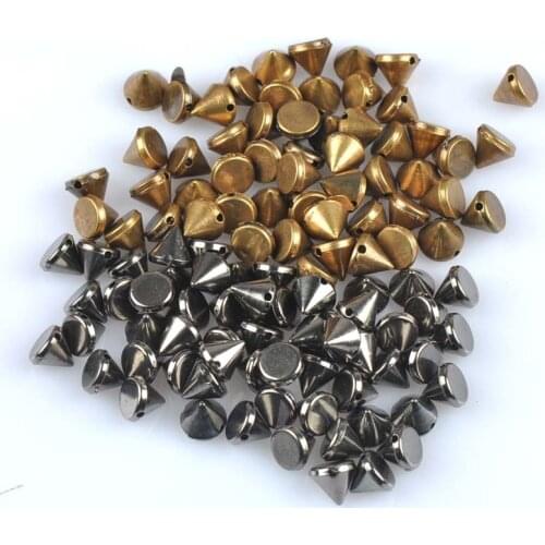 50Pcs/lot bronze/black Sew on Spike Rivet Studs Nail Punk Rock For Bags Dress Clothes DIY Bead Crafts Riveting Garment CP1895