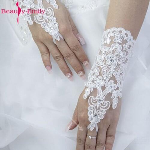 Свадебные перчатки без пальцев Beauty-Emily China At AliExpress
