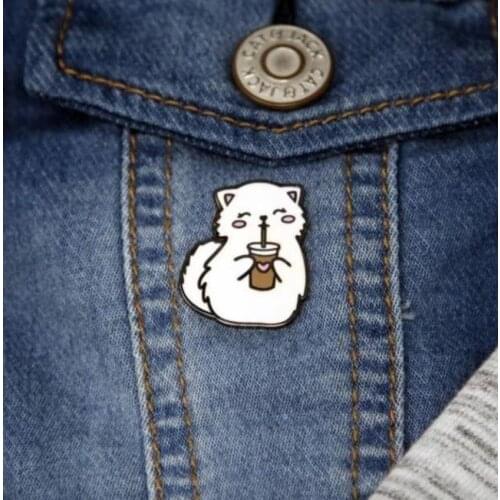 Cat coffee Pin Brooch