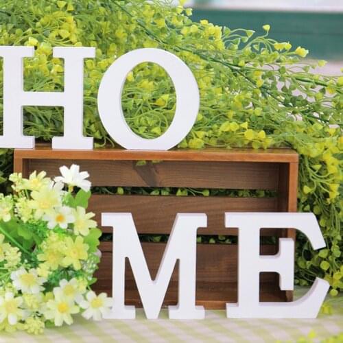 Wooden Letter Ornament Creative English Alphabet Words DIY White Color Wedding Party Decoration Home Daily Decor Party Supplies