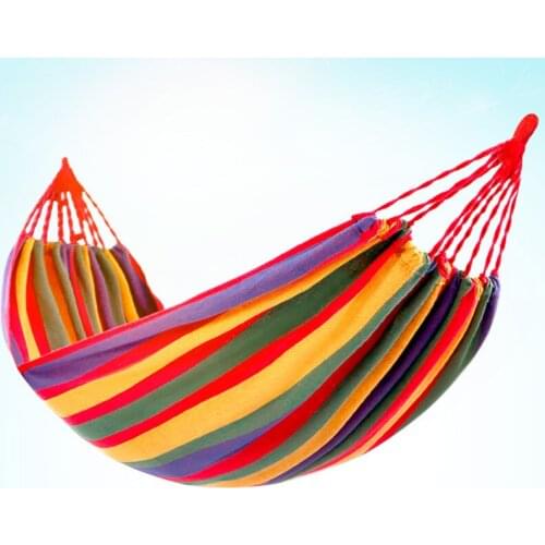 BSWOLF Camping Hammock Portable Hammock Outdoor Hammock Travel Camping Swing Canvas Stripe Hang Bed Hammock Single People