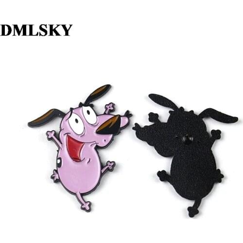 DMLSKY Dog Funny Kids Pins Enamel Pin Brooches Cartoon Creative Metal Brooch Pins Denim Hat Badge Collar Jewelry M4201