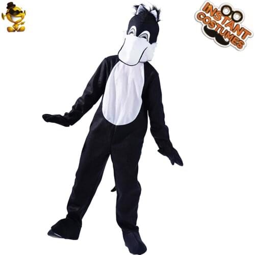 Unisex Kids Cute Wolf Costumes Halloween Role Playing Animal Jumpsuit Outfits Purim Cosplay Childrens Costume for Birthday Gift