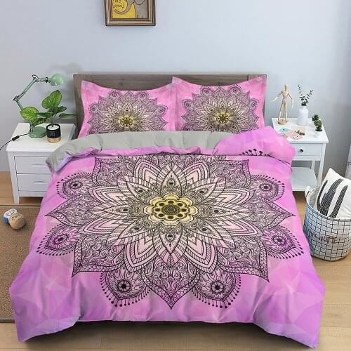 Ethnic Mandala Bedding Set Bohemia Duvet Cover Sets Comforter Cover Soft Fabric Duvet Cover Set King Queen Twin Size Bed Set