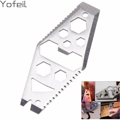 Multifunction Portable Pocket EDC Tool Bottle Opener Hex Wrench Screwdriver Saw Blade Ruler spanner Key Chain Outdoor Survival