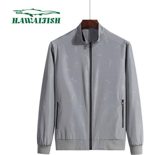 Hawaifish brand Mens jacket spring and autumn casual fashion style casaco masculino thin stand-up collar hot sale windbreaker