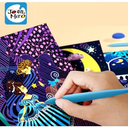 JoanMiro Dream Theme Scratch Card Set Paper Child 2+ Years Colorful Picture DIY Handmade Big Size Education Paint Teach Toy Gift