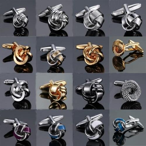 Novelty Luxury 18 style stainless steel fashion knot design top quality mans French suit accessories Jewellery