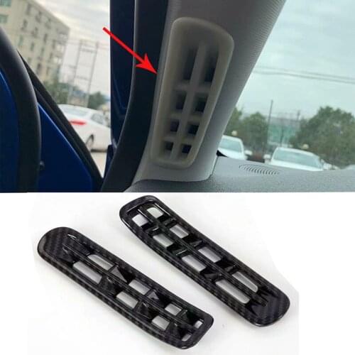 Carbon Fiber Front Air Conditioning Cover Trim AC Outlet Frame For Ford Focus 2019 2020 Car Styling Interior Accessories