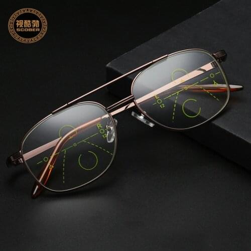 Progressive Multifocal Reading Glasses Men Smart Zoom Reading Glasses Women Far Near Aight Anti-blue Presbyopic Glasses