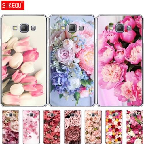 Silicon case for Samsung Galaxy A3 A5 A7 2015 2016 2017 A500 A510 A520 A300 A310 A320 A700 A710 A720 Colorful Flower Rose Peony