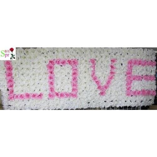 SPR 4 letter/lot LOVE Artificial flower wall SET wedding background lawn/pillar flower home market decoration