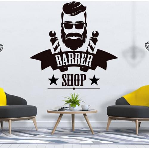 Barber Shop Vinyl Decal Hairdressing Man Salon Wall Sticker Hipster Barber Life Barber Vinyl Art Interior Decor Art Murals A912