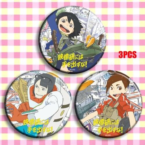 Japan Anime Eizouken ni wa Te wo Dasu na! Asakusa Midori Mizusaki Tsubame Cosplay Bedge Collect Badge For Bags Button Brooch Pin