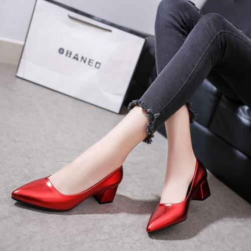 2020 Women High Heels Female OL style work shoes Stylish simplicity Solid color Comfortable Pumps zapatos tacon mujer U28-47