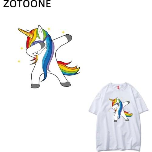 ZTOONE Iron Patches for Clothing Unicorn Clothes Heat Press Appliques Sticker Vinyl DIY Washable Decoration T-shirt Accessories