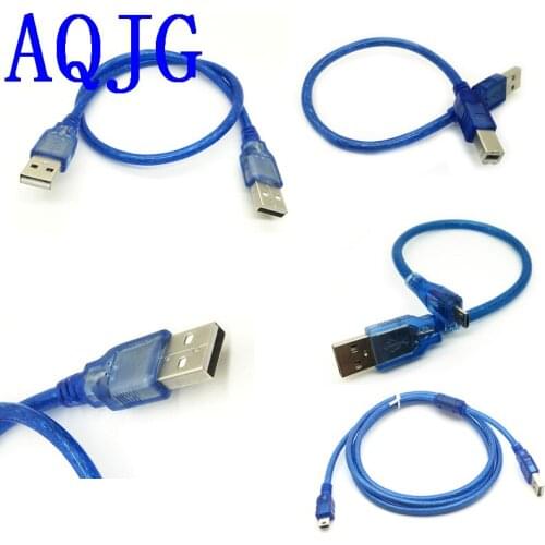 1pcs USB Cable for Uno r3/Nano/MEGA/Leonardo/Pro micro/DUE Blue High Quality A type USB/Mini USB/Micro USB male to male