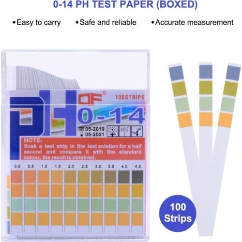10 pcs Universal pH Test Paper Strips for Test Body Acid Alkaline pH Level, Aquariums, Drinking Water, Measure Full Range 0-14