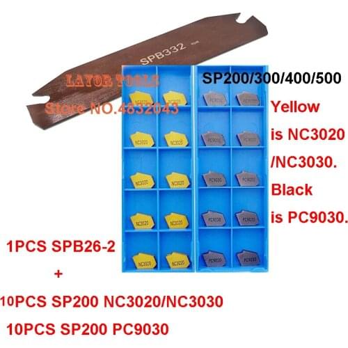 11pcs/set SPB226 1pcs+SP200 NC3020/NC3030 10pcs Machining steel or 10PCS SP200 PC9030 Machining Stainless steel