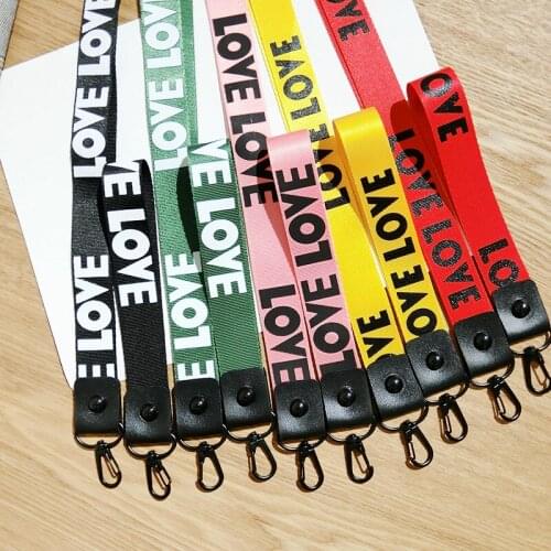 40pcs Love Phone Straps Fashion Letter Neck Lanyards for Mobile Phone Accessories Colorful Wristband Lanyards for Card Keychain
