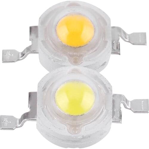 50Pcs Aluminum 1W 3.0~3.6V High Power SMD LED Chip Lamp Bulb Light Beads For Home Studio Floodlight Spotlight Bulb Replacement