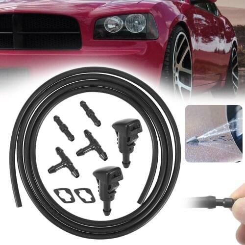 7Pcs Car Windshield Washer Hose Blade Pipe Windshield Jet Spray Wiper Nozzle Kit for Chrysler for Chevrolet for Dodge