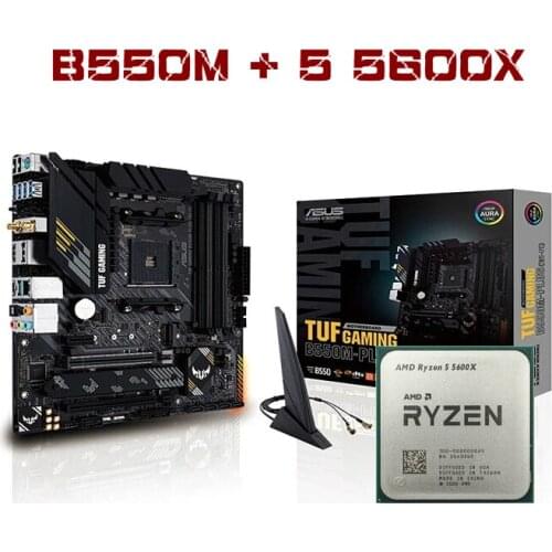 ASUS TUF GAMING B550M-PLUS WI-FI Motherboard combo kit set Ryzen 5 5600X AM4 CPU DDR4