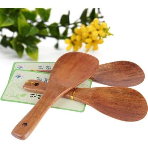 Wooden Spoon Eco-Friendly Rice Scoop Food Spoons Spatula Plane Kitchen Utensils Cooking Tools LX4492