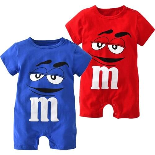 2020 Baby Pure Cotton Lovable Dress Letter Print Fashion Boy Girl Casual Clothes Children Short Sleeved 0-2 Years Old