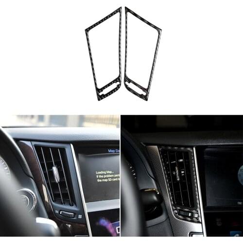 For Infiniti Q50 Q60 carbon fiber interior car center console air outlet frame decorative sticker