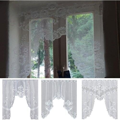 European Translucent Curtains Coffee Curtain Warp Knitted Curtains Kitchen shade Tulle Blinds Bedroom curtain Divider Home Decor