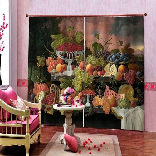 Customized 3D Blackout Curtains fruit curtain Living Room Bedroom Hotel Window curtains home decor