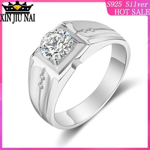 Ring Mens Domineering Silver Platinum Europe Diamond Diamond Ring Wedding Ring Fashion Mens Ring