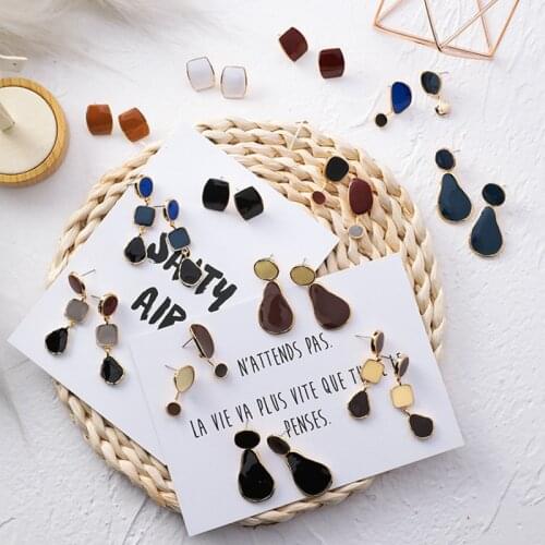Korean New Fashion Cute Sweet Water Drop Dangle Earrings For Female Girl Crystal Daily Party Jewelry