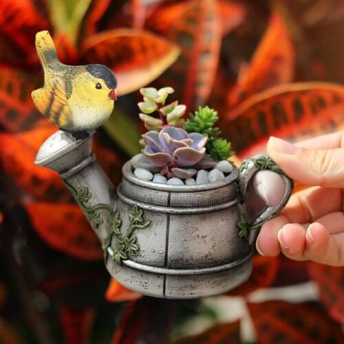 Creative pastoral bird shower succulent planting flower pot personality micro landscape potted balcony decorative flower pot