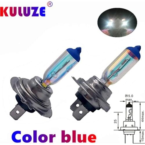 KULUZE 2 PCS H7 12V55W Rainbow Blue Plasma Px26d Car Quartz Halogen Bulb Fog Lamp Automobile Headlamp