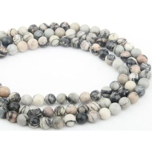 Fine Natural Stone Bead Network stone Small Loose Bead for Women Jewelry Making DIY Necklace Bracelet 4-12mm 15inch