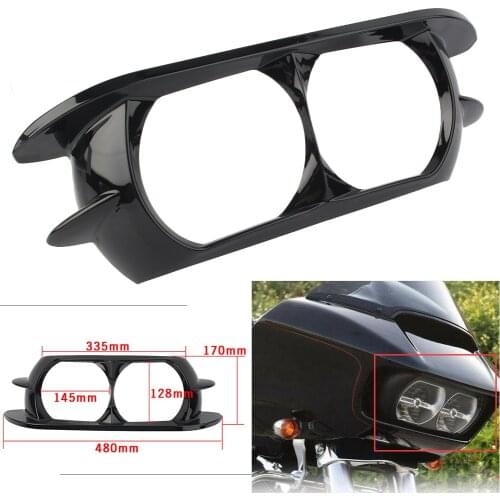 Motorcycle Dual Headlamp Headlight Bezel Scowl Outer Trim Cover Bezel Fairing For Harley Road Glide 2015 2016 2017 2018 2019
