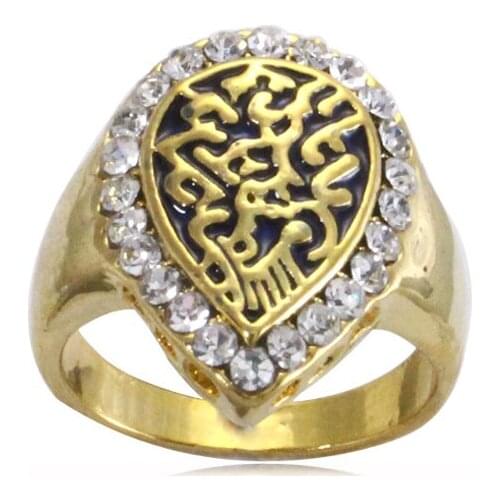 Islam Muslim Allah quran scriptures crystal ring for men & women, fashion charm Arabic fashion jewelry gift