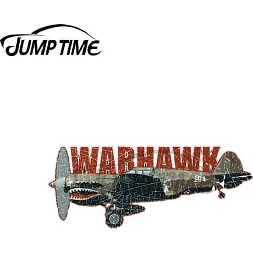 JumpTime 13 x 3.3cm For Vintage Look Curtis P-40 Warhawk Fighter Bomber Plane Car Stickers Car Assessoires Laptop Windows Decals