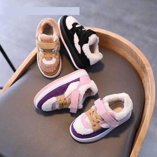 2021 autumn and winter new velvet warm board shoes, childrens shoes, soft sole comfortable casual shoes