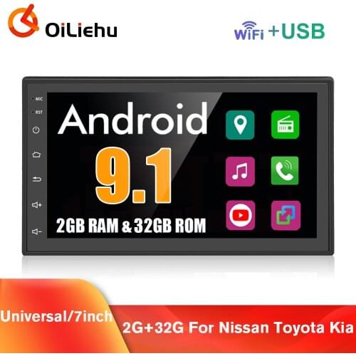 OiLiehu 2Din Universal 2.5D GPS Android Car Radio 7" Navigation For Nissan Kia Hyundai Toyota Volkswagen USB Multimedia Player